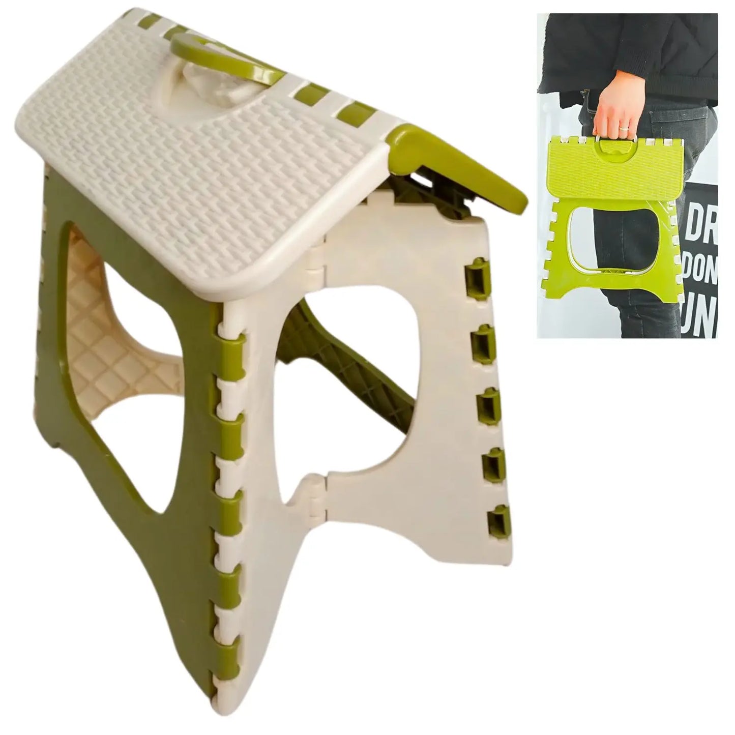 Plastic Folding Step Stool with Handle for Kids Portable Small Foot Stool Bathroom Step Stool