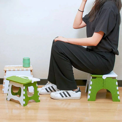 Plastic Folding Step Stool with Handle for Kids Portable Small Foot Stool Bathroom Step Stool