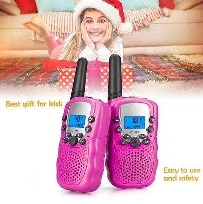 2Pcs Rt-388 Kids Walkie Talkies 0.5W LCD Display Portable Child Electronic Radio