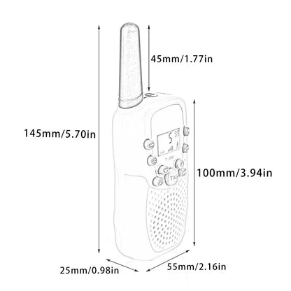 2Pcs Rt-388 Kids Walkie Talkies 0.5W LCD Display Portable Child Electronic Radio