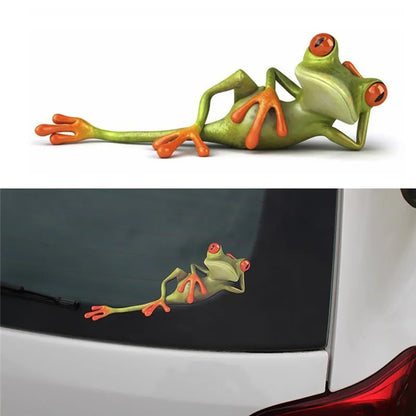 2 Types Funny Frog Car Stickers 3D Stereo Truck Window Decal Graphics Sticker Automotive Interior Stickers