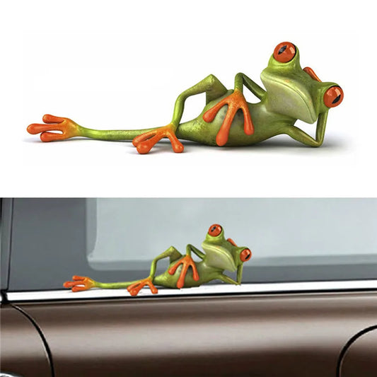 2 Types Funny Frog Car Stickers 3D Stereo Truck Window Decal Graphics Sticker Automotive Interior Stickers