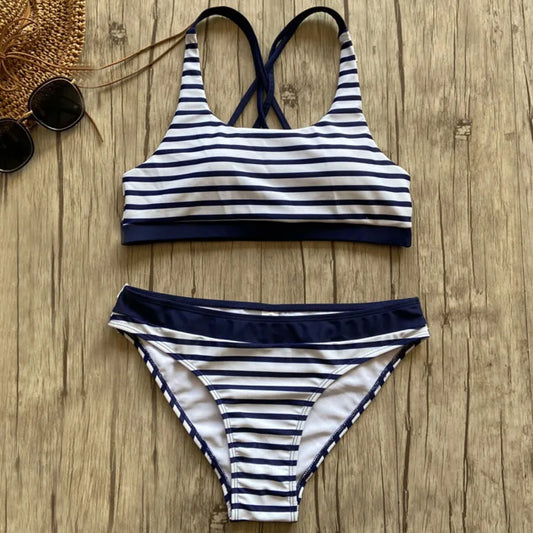 Striped Swimsuit Bikinis Push Up Swimwear Women 2022 Beach Wear Swim Suit Brazilian Bikini Set Bathing Suit Girls Swimming Suits