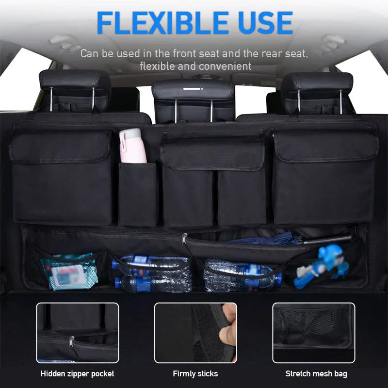 Multi-Pocket Car Trunk Organizer Hanging Back Seat Storage Bag