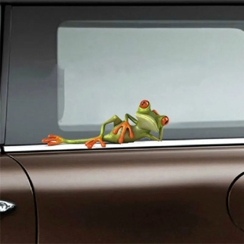 2 Types Funny Frog Car Stickers 3D Stereo Truck Window Decal Graphics Sticker Automotive Interior Stickers