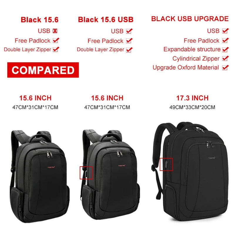 Lifetime Warranty Men's Backpack 14 15.6 17.3inch Laptop Backpack Bag For Men Anti Theft School Backpack Male Travel Bag Mochila