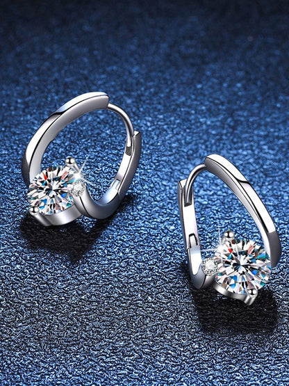 925 Sterling Silver Moissanite Women's Earrings