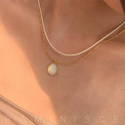 Perfect Circle Strong Light Retro 14K Gilded Women's Pearl Necklace