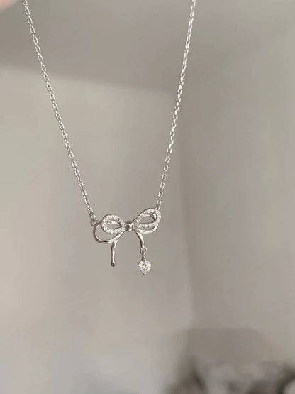 Women's Bows Necklace, 999 Sterling Silver