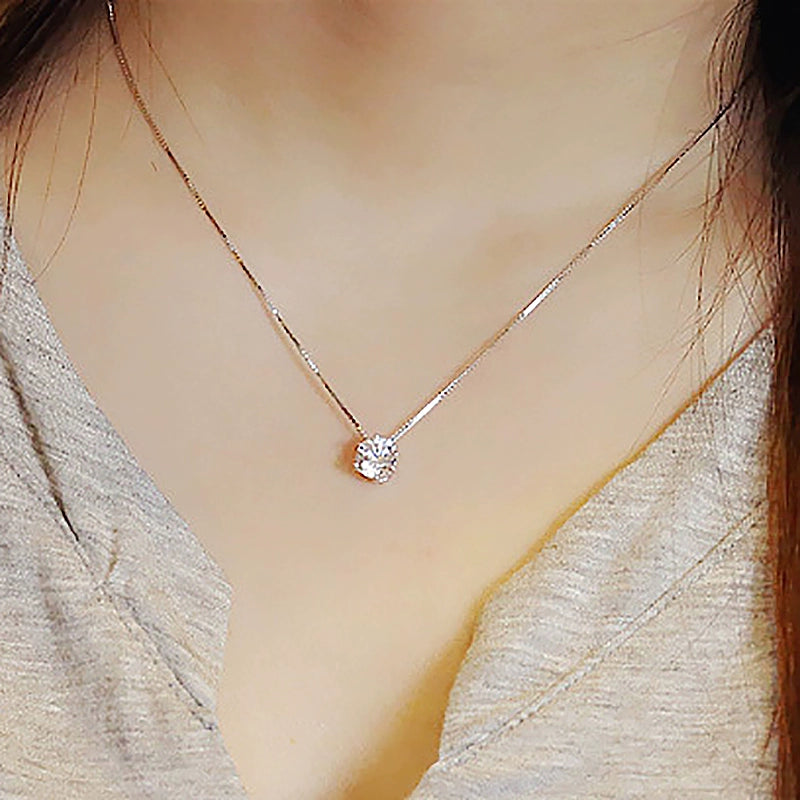 Valentine's Day Necklace Female Pendant Chinese Valentine's Day Gift Single Diamond