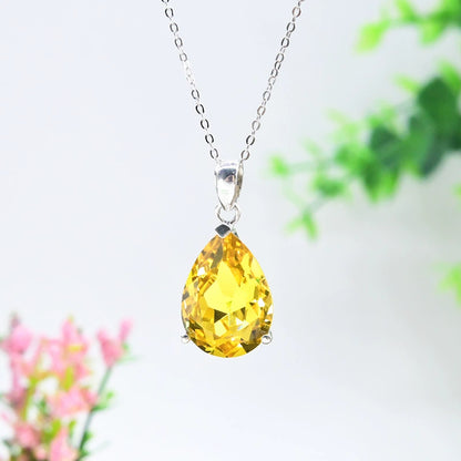 Faceted Temperament Wild Exquisite Citrine Pendant