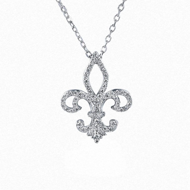 18K Gold LS Queen Flower-De-Luce Necklace