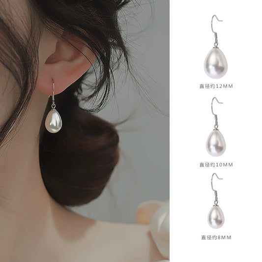 Liqin Sterling Silver Women's Vintage Pearl Water Drop Special Interest Earrings