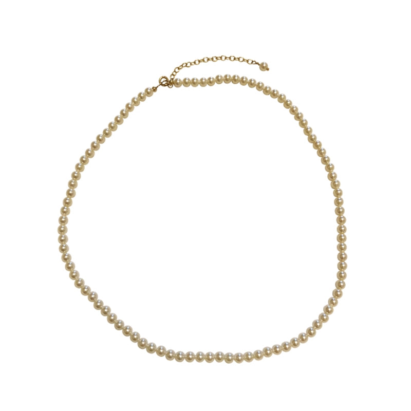 Perfect Circle Strong Light Retro 14K Gilded Women's Pearl Necklace