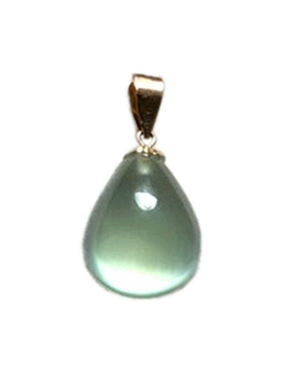 Thickened Prehnite Minimalist Single Pendant Elegant 18K Gold