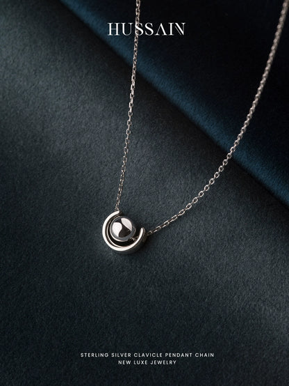 Hesheng Pearl Pendant Sterling Silver Necklace