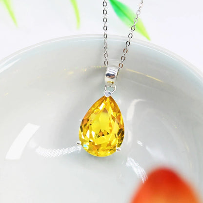 Faceted Temperament Wild Exquisite Citrine Pendant