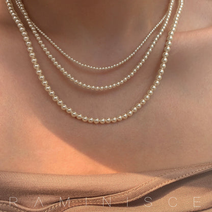 Perfect Circle Strong Light Retro 14K Gilded Women's Pearl Necklace