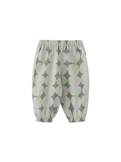 Papa Cotton Print Double-Layer Gauze Kids Pants