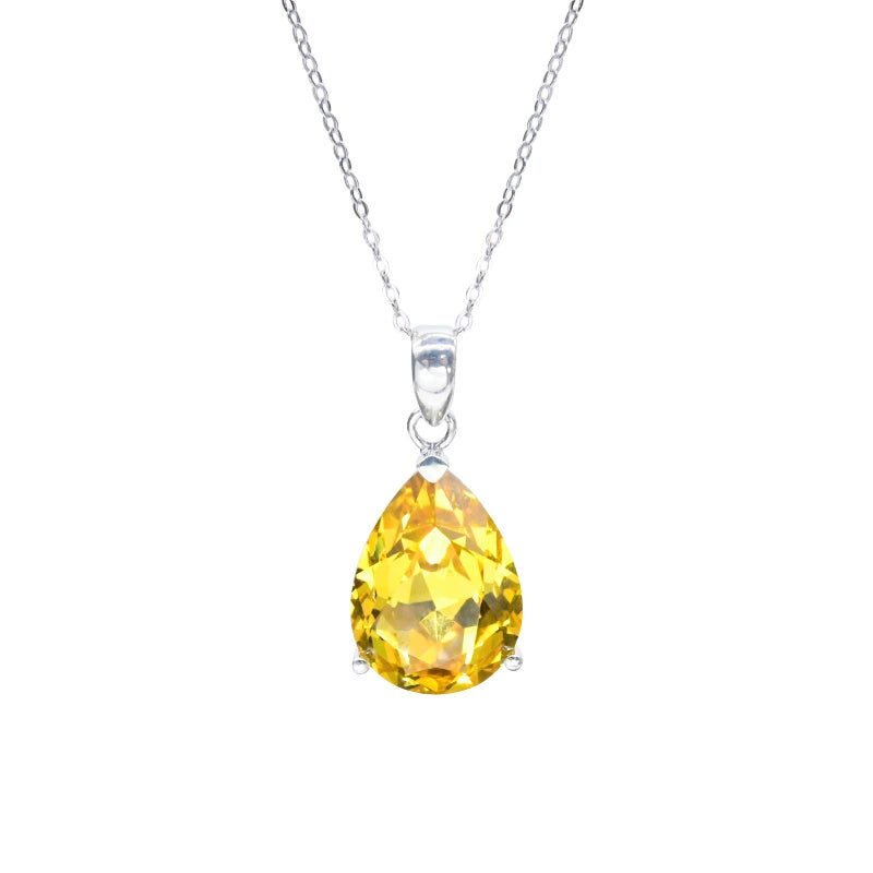 Faceted Temperament Wild Exquisite Citrine Pendant