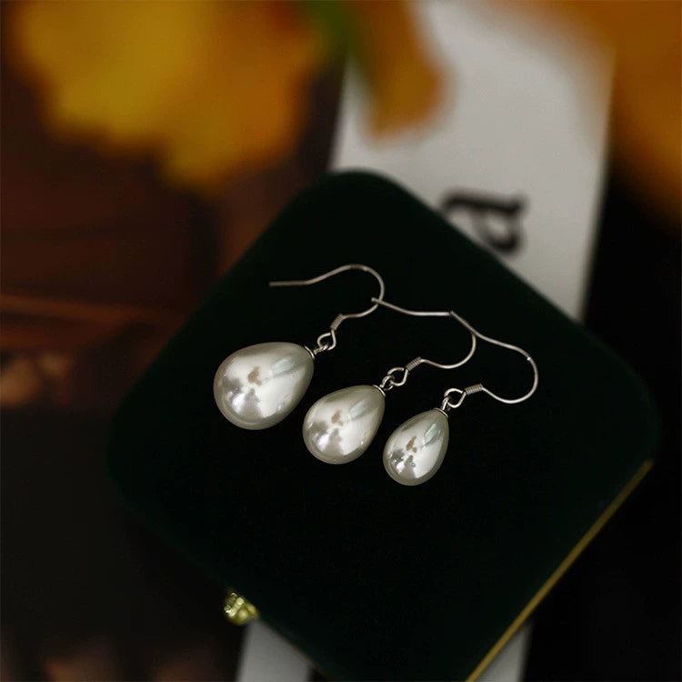 Liqin Sterling Silver Women's Vintage Pearl Water Drop Special Interest Earrings