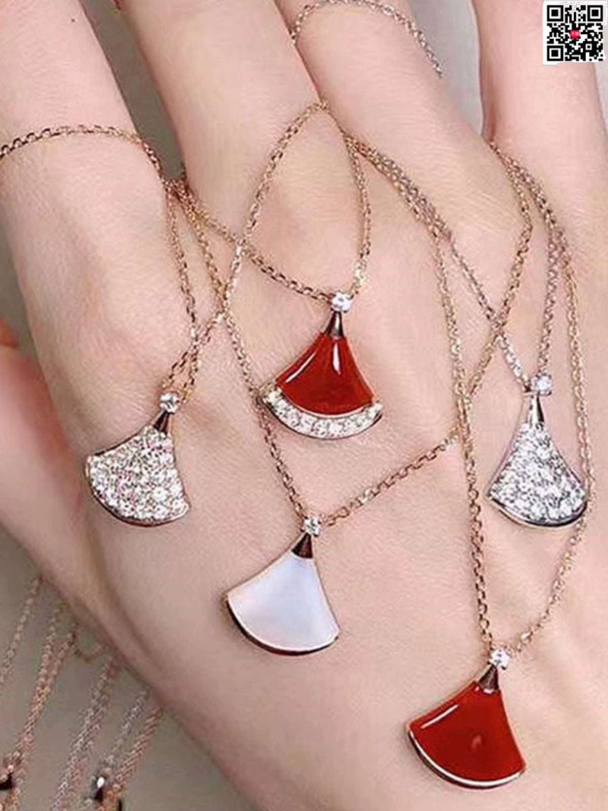 Lxlr Fan-Shaped Women's Sterling Silver Pendant Small Skirt Necklace