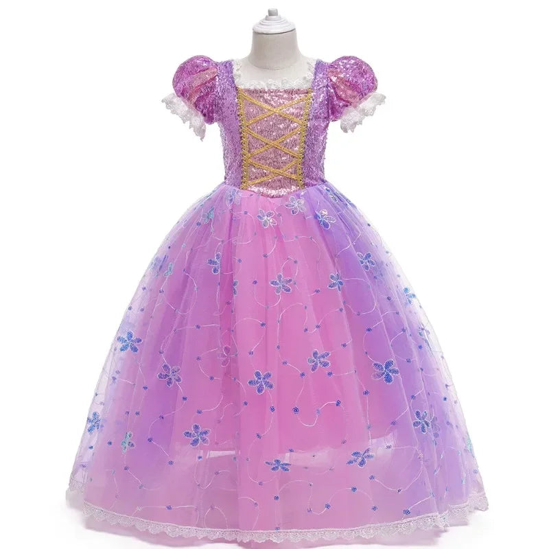 Rapunzel Dress Princess Costume Tangled Kids Birthday Gift Halloween Costume Princess For Baby Girl Cosplay Party Dress