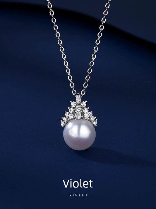 Violet S925 Silver Women's Holiday Gift Pearl Necklace