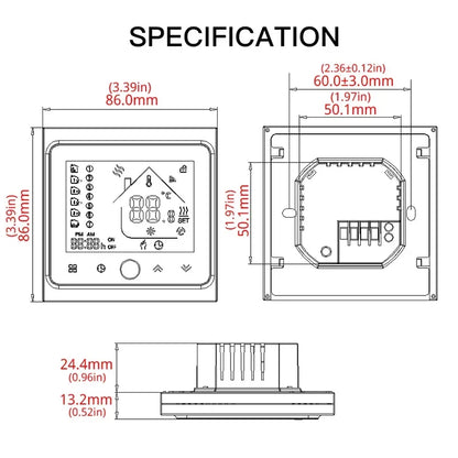 Tuya WIFI Smart Touch Thermostat Water Electirc Floor Heating Water Gas Boiler Temperature Controller Programmable Zigbee Alexa