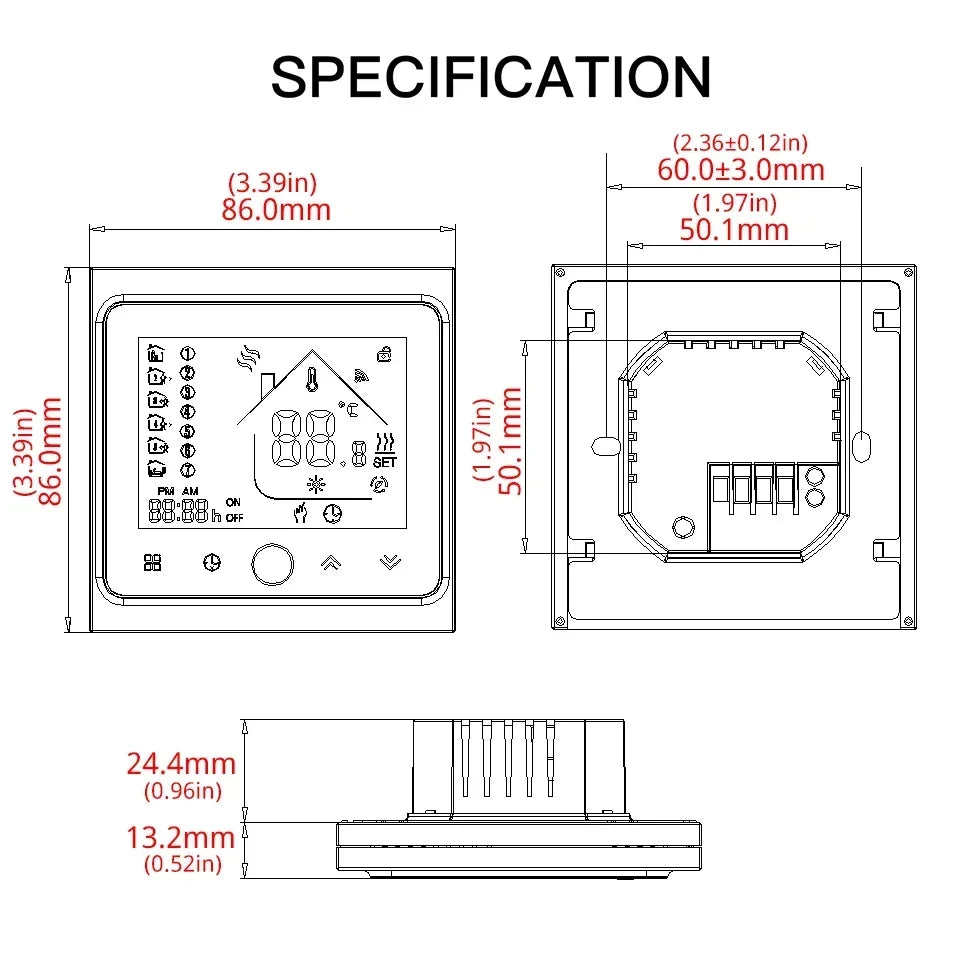 Smart WiFi Thermostat Temperature Controller Water Electric Warm Floor Heating Water Gas Boiler Works with Echo Google Home Tuya