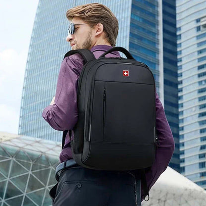 SWISS Men Laptop Backpack Waterproof Anti Theft USB Bag Large Capacity Fashion School Backpack Travel Backpack Back Pack Mochila