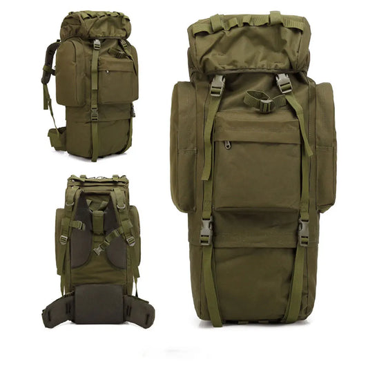 Military Tactical Backpack Men Large Climbing Travel Luggage Camping Rucksack Outdoor Sports Hiking Waterproof Bag About 65L