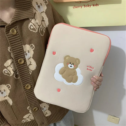 Women Cute Laptop Sleeve Case Table Protective Pouch Bag 11 12 13.6 14 15.6 Inch Cartoon Laptop Zipper Bags for Ipad Macbook HP