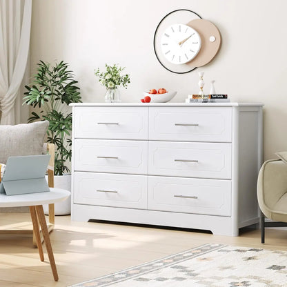 6 Drawer Dresser (Modern White)