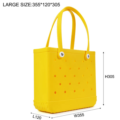 Large Boggs Beach Bag Summer EVA Beach Basket Women Picnic Tote Bag Holes Waterproof Handbag Pouch Shopping Shoulder Bag