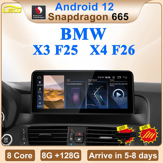 NEW ID8 Qualcomm Snapdragon665 8core 8G 128G Android12 For BMW 11-17 Year X3 F25 X4 F26 Car Video Players Multimedia Navigation