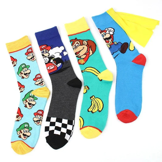 Super Mario Bros Cartoon Kids Odyssey Yoshi Anime Socks Action Figures Toys Boys Cosplay Childrens Birthday Christmas Toys Gifts