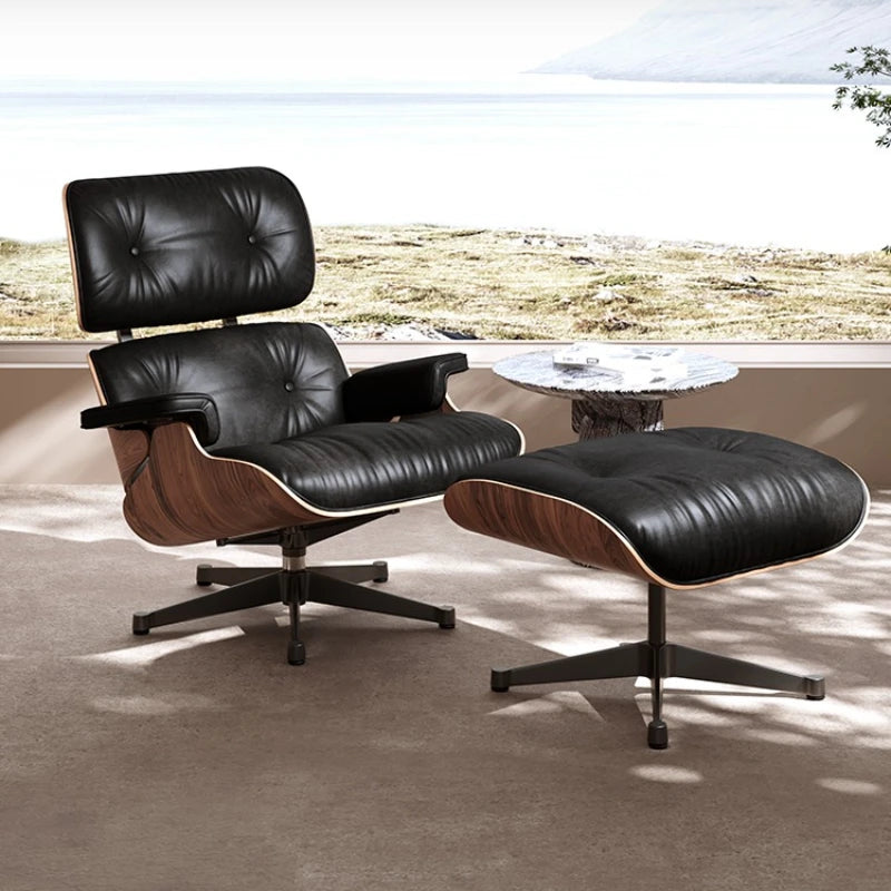 Italian Genuine Leather Rotating Sofa Chair