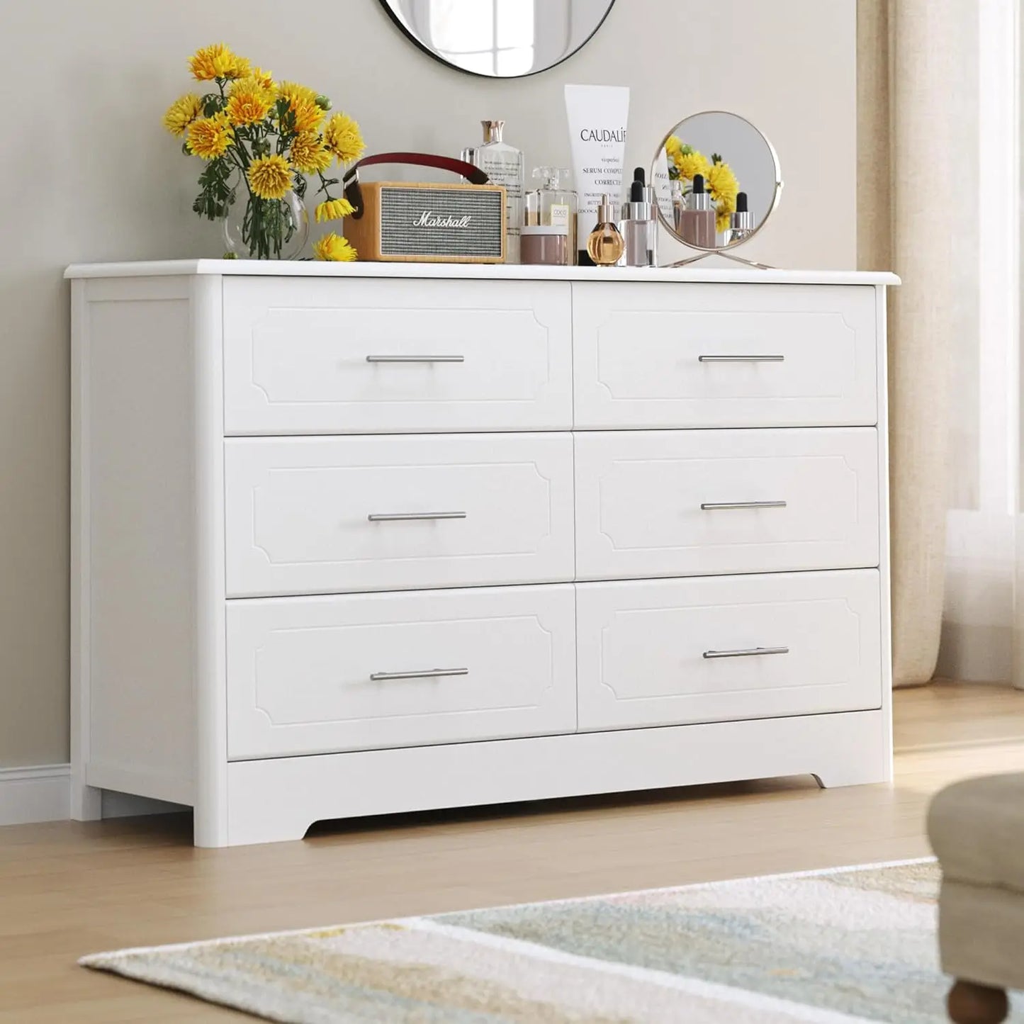 6 Drawer Dresser (Modern White)