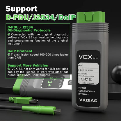 VXDIAG VCX SE for JLR DOIP VX708 for Jaguar Land Rover Car OBD2 All System Diagnostic Tool Active Test J2534 Programming Coding