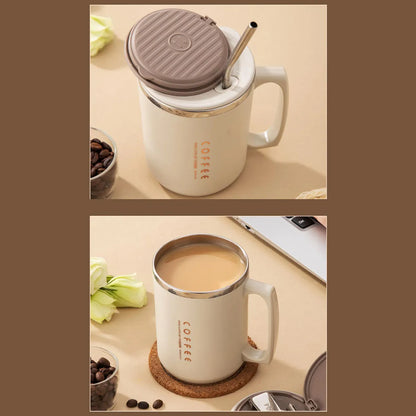 WORTHBUY Coffee Mug With Straw