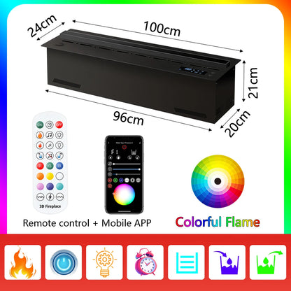 New 3D Flame Water Gas Flame Humidifier with 5-year warranty Silent water mist Automatic drainage 3D steam fireplace