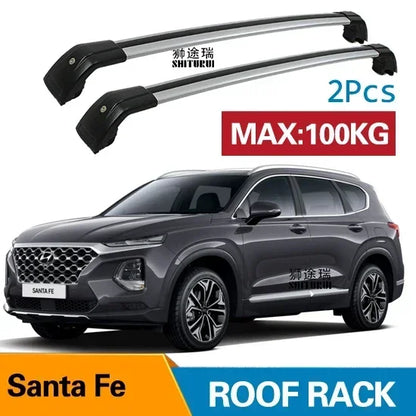 HYUNDAI SANTA FE [2012-2023]  Aluminum Alloy Side Bars Cross Rails Roof Rack Luggage