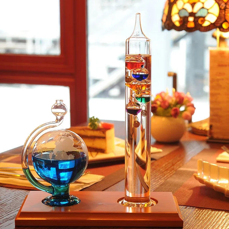 Retro Creative Home Furnishings Thermometer Office Desktop Decorations Galileo Glass Thermometer Decorated Living Room Gifts New