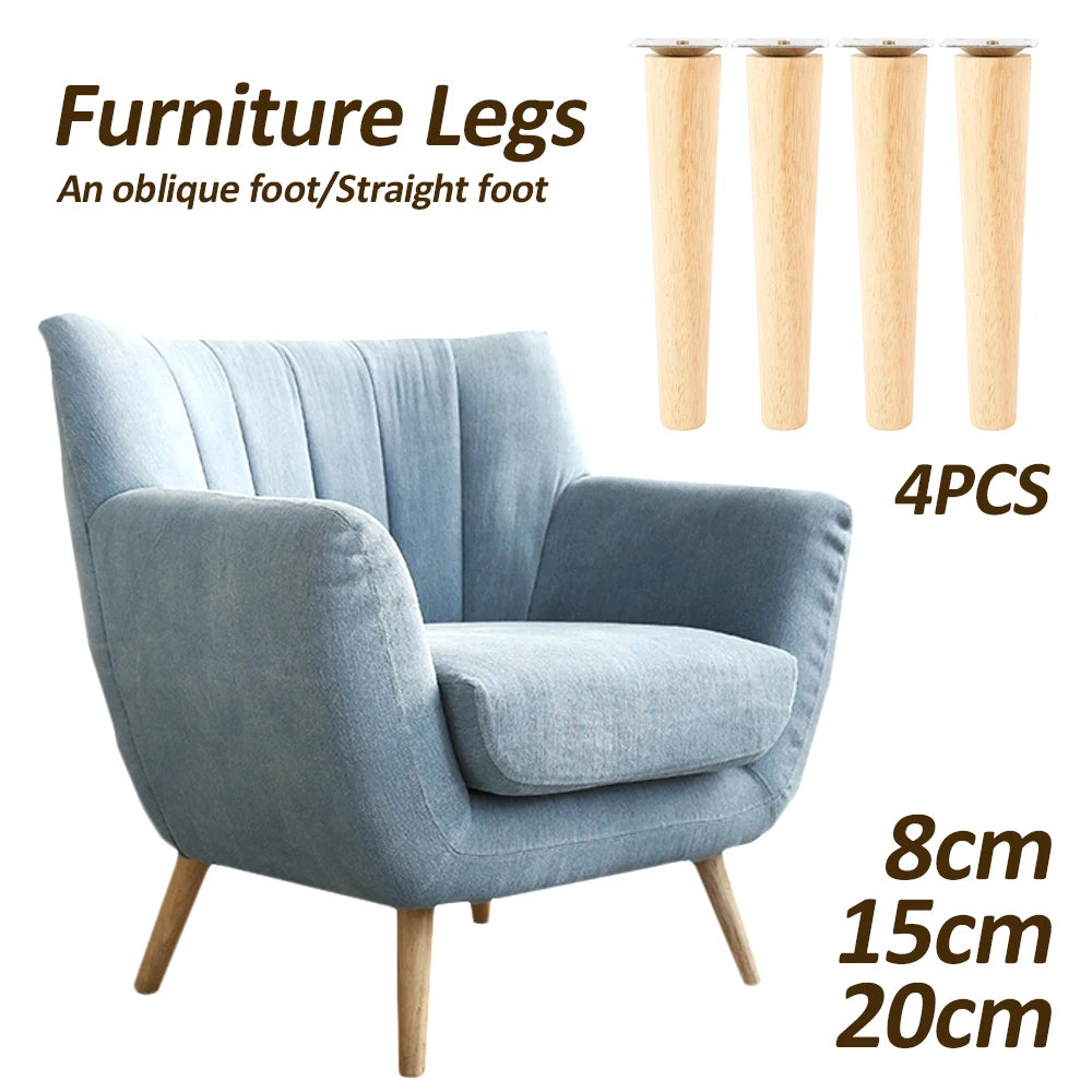 4Pcs Wooden Furniture Legs