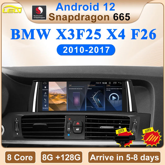 ID8 Qualcomm 8Core For BMW X3 X4 F25 F26 Car Video Player Android Auto Apple Carplay System Car Multimedia Navigation Screen