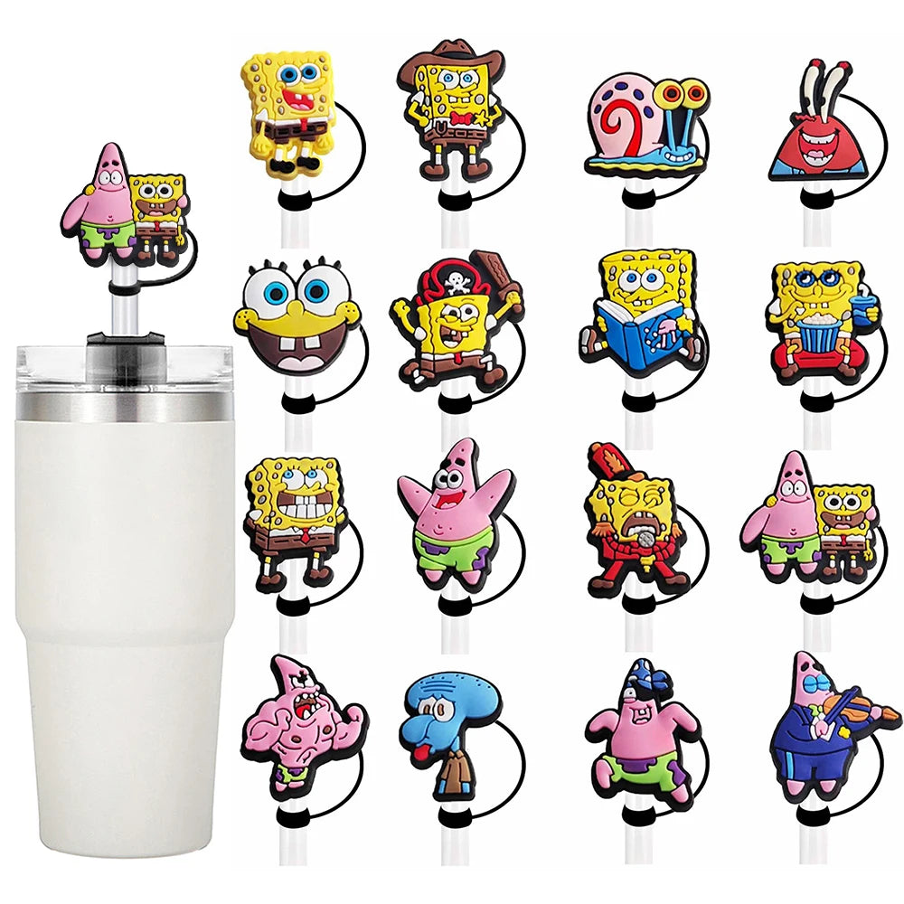 10-20pcs Cartoon Straw Cover Cap 10mm