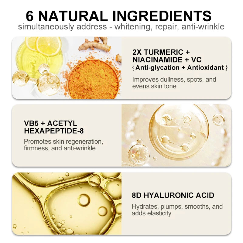 AUQUEST Vitamin C Face Serum with Hyaluronic Acid, Collagen, and Turmeric