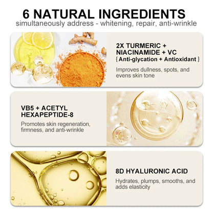 AUQUEST Vitamin C Face Serum with Hyaluronic Acid, Collagen, and Turmeric