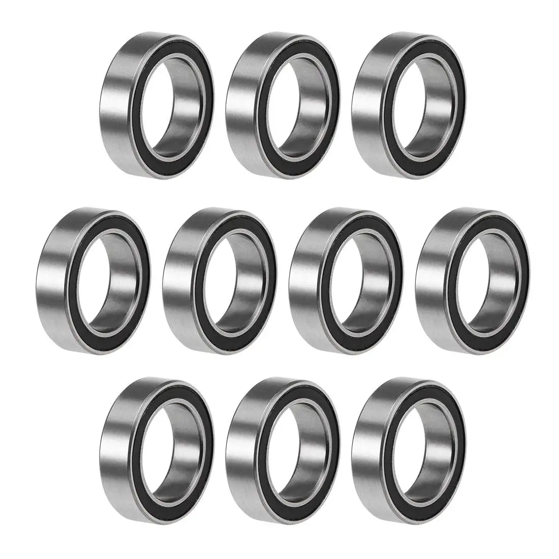 10PCS Rubber seal Deep Groove Ball Bearing